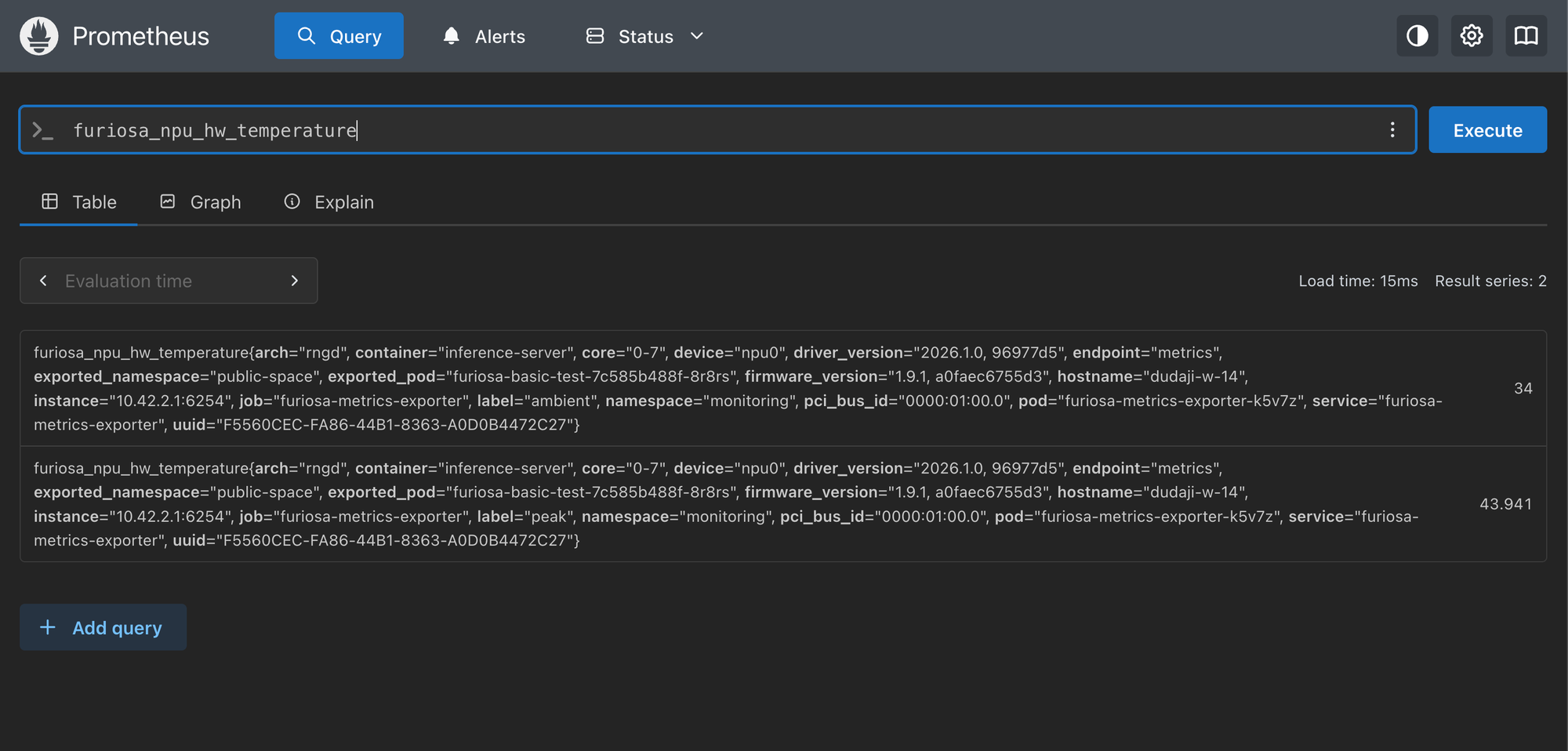 Prometheus를 통해 메트릭 조회